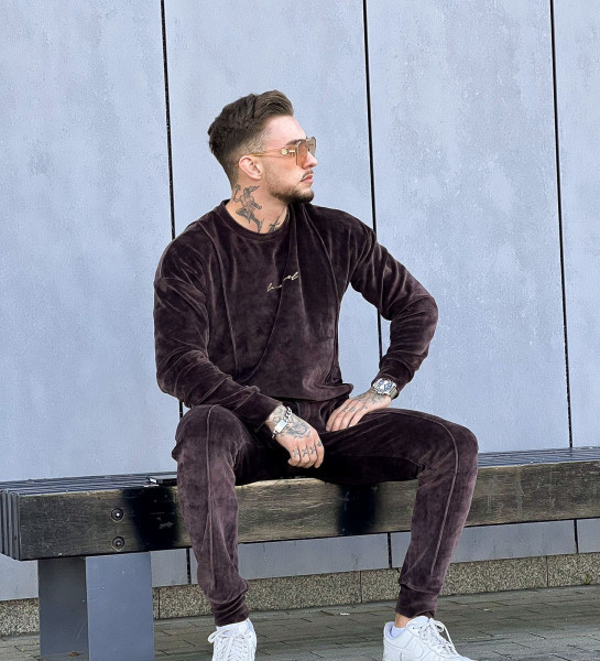 Velour Swag Set Chocolate