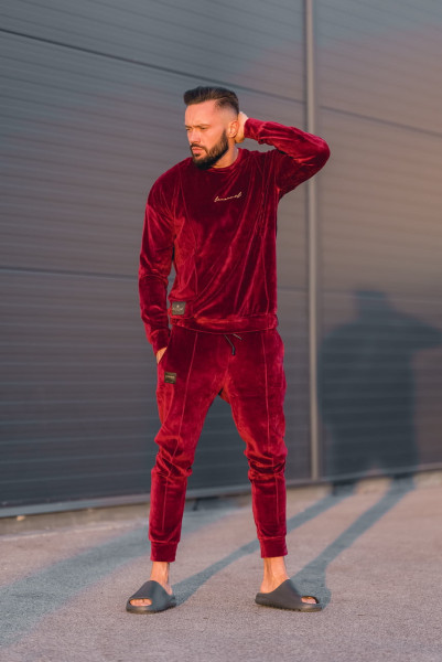 Velour Swag Set Burgundy