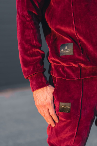 Velour Swag Set Burgundy