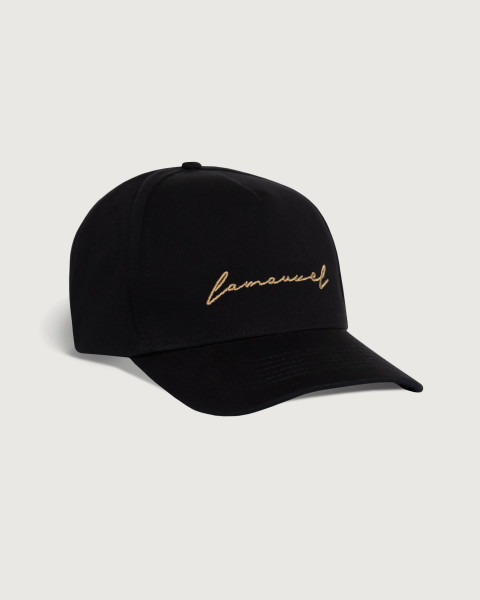 Czarna/Złota Czapka Script Unisex