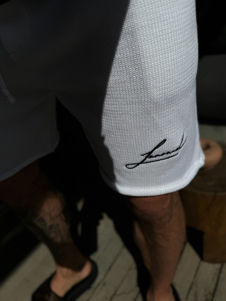 Wool Initials Szorty Białe