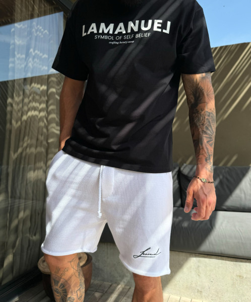 Wool Initials Szorty Białe