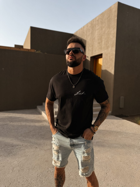 Lamanuel Initials Tshirt Czarny