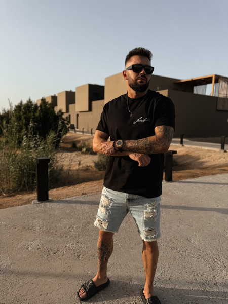 Lamanuel Initials Tshirt Czarny