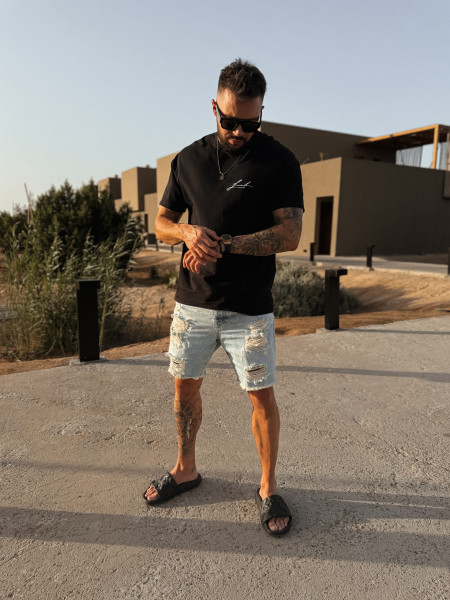 Lamanuel Initials Tshirt Czarny