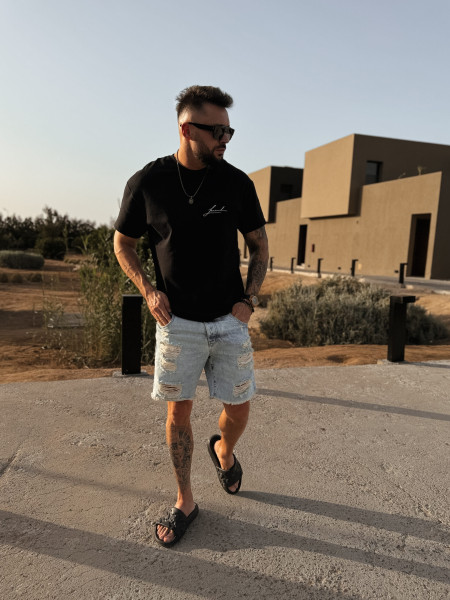 Lamanuel Initials Tshirt Czarny