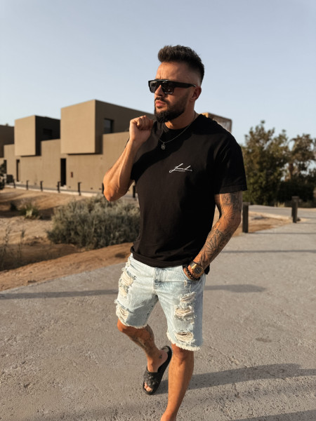 Lamanuel Initials Tshirt Czarny