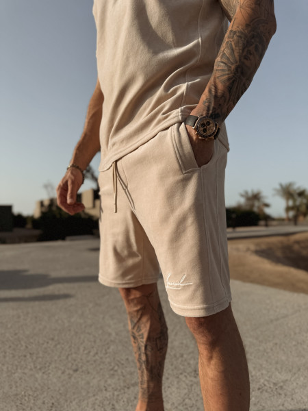 Velour Initials Szorty Beż