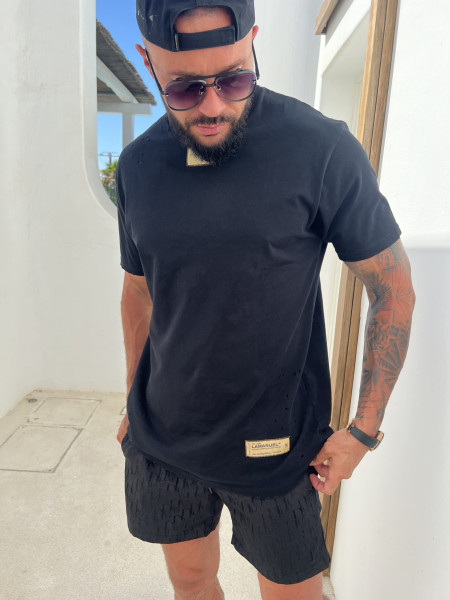 Destroyed Tee Czarny