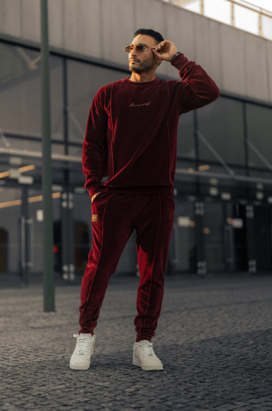 Velour Swag Set Burgundy