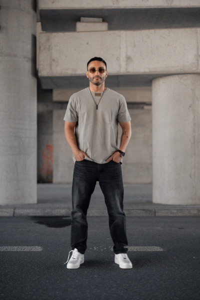 T-shirt Destroyed Szary