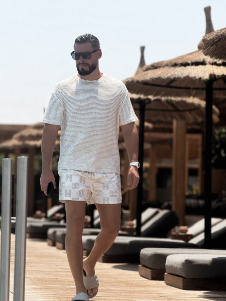 Kąpielówki Monogram Swim Beż