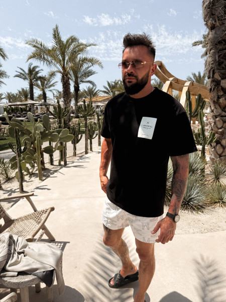 T-shirt Jaquard Label Czarny