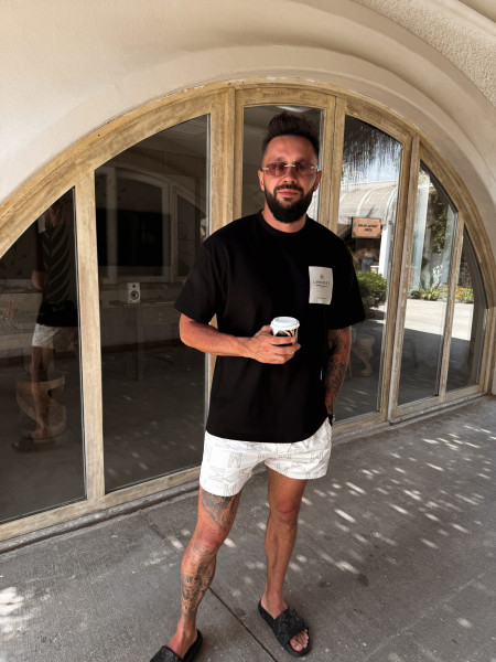 T-shirt Jaquard Label Czarny