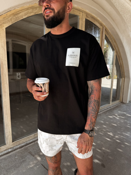 T-shirt Jaquard Label Czarny