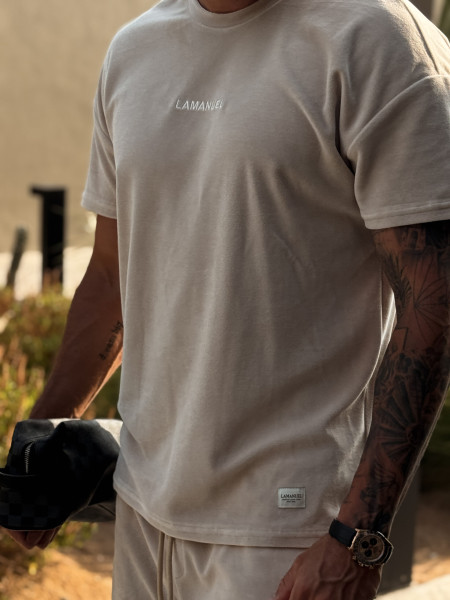 T-shirt Welur Mindset Beż