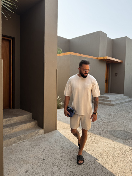 T-shirt Resort Knit Beż (Pre Order)