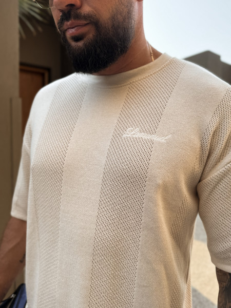 T-shirt Resort Knit Beż (Pre Order)