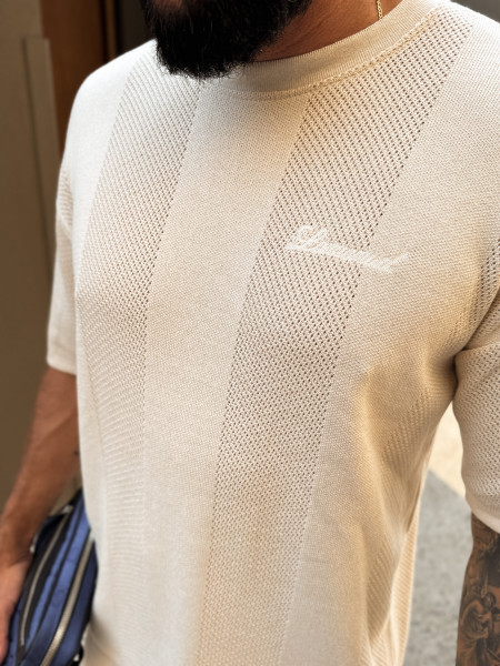 T-shirt Resort Knit Beż (Pre Order)