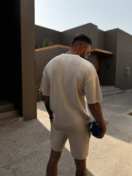 T-shirt Resort Knit Beż (Pre Order)
