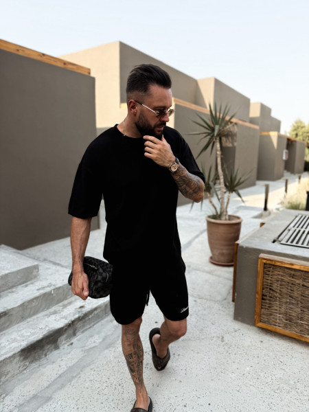 T-shirt Resort Knit Czarny