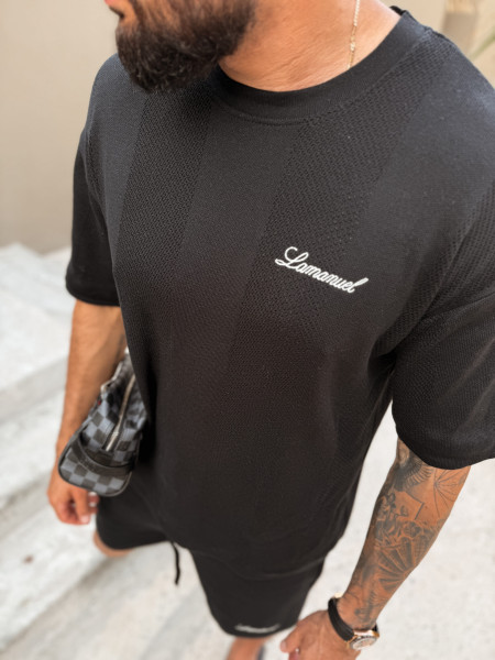 T-shirt Resort Knit Czarny