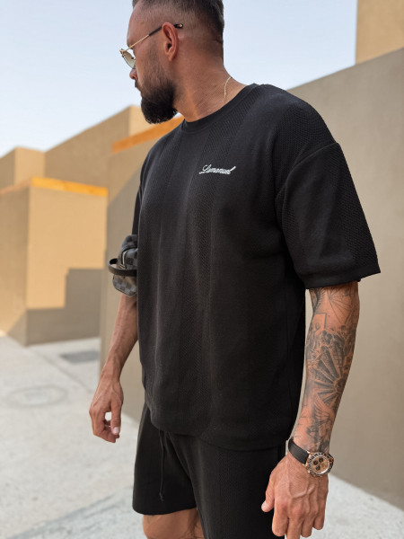 T-shirt Resort Knit Czarny