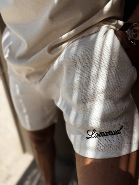 Szorty Resort Knit Ecru