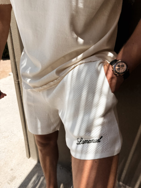 Szorty Resort Knit Ecru